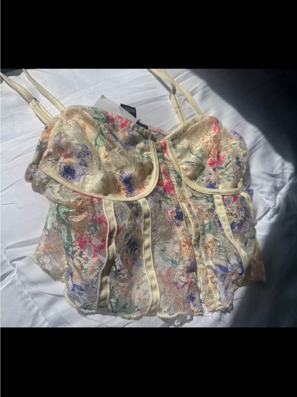 Forever 21 Cream Floral Lace Bustier Cami - Picture 4 of 7